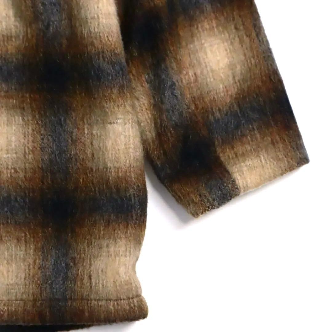 special 60s モヘア オンブレチェック ショール ギャングコート