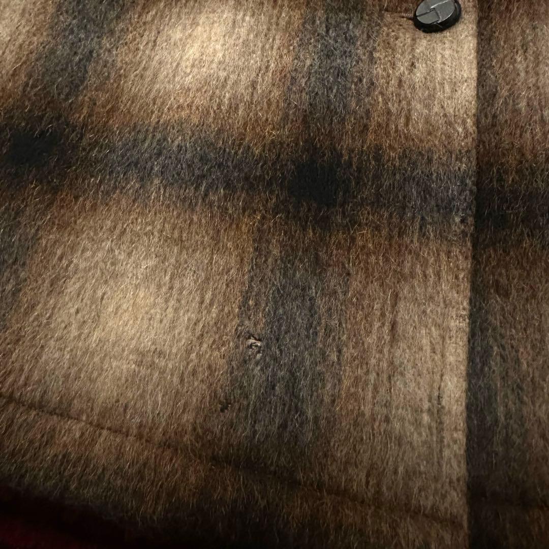 special 60s モヘア オンブレチェック ショール ギャングコート