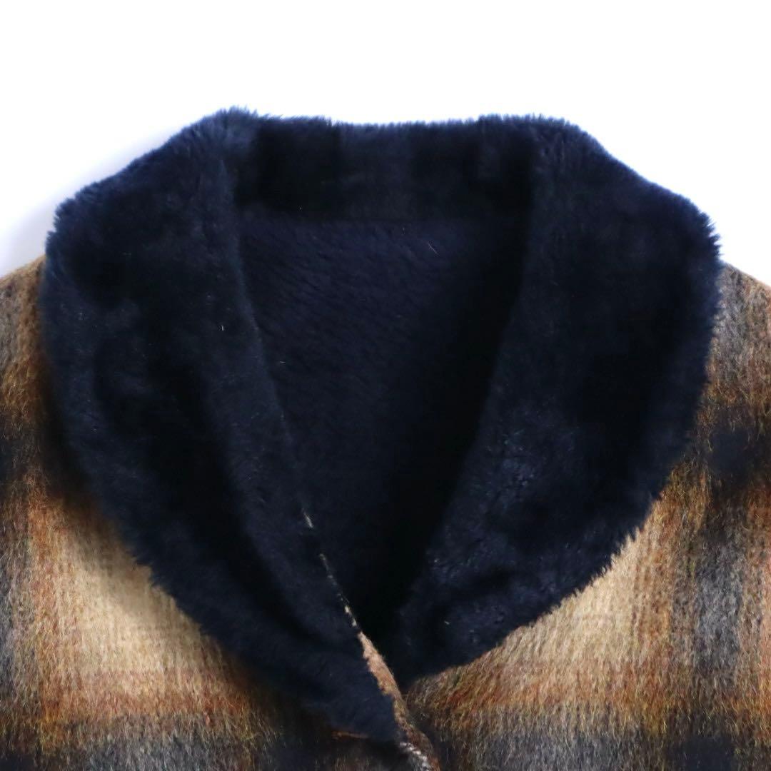 special 60s モヘア オンブレチェック ショール ギャングコート