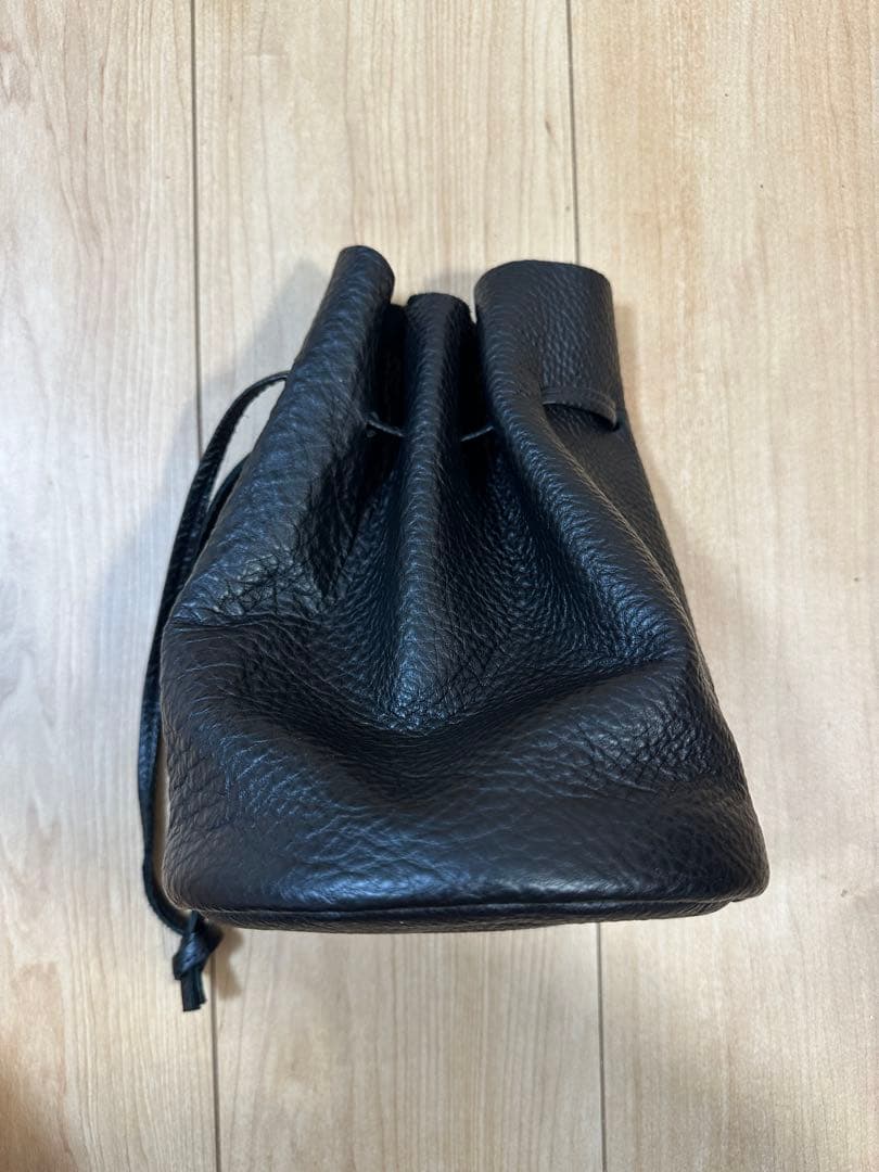 【極美品】巾着バッグ 本革 バッグ メンズ ミニバッグ 手提げ