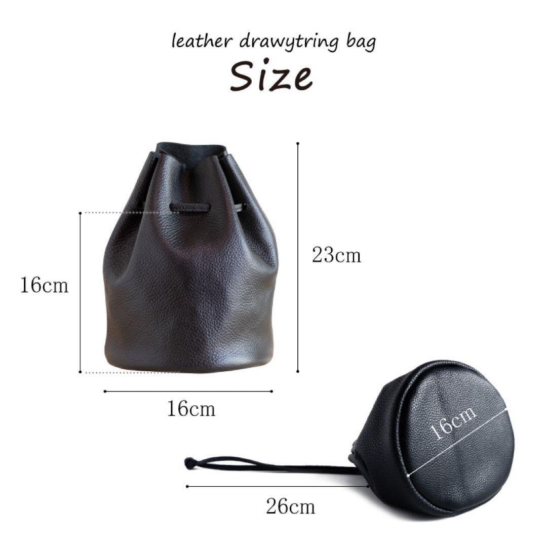 【極美品】巾着バッグ 本革 バッグ メンズ ミニバッグ 手提げ