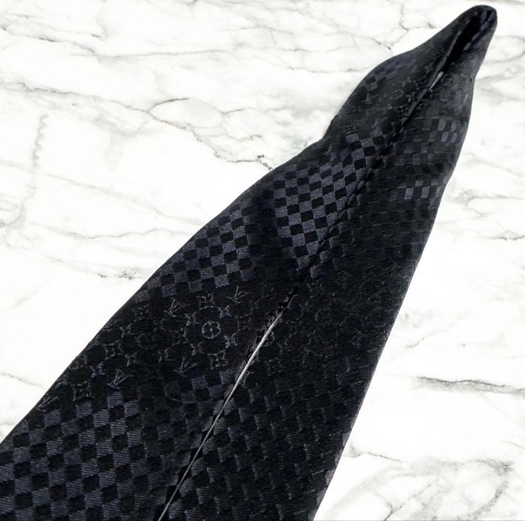 ルイヴィトン　ダミエミックスモノグラム　ブラック　ネクタイ