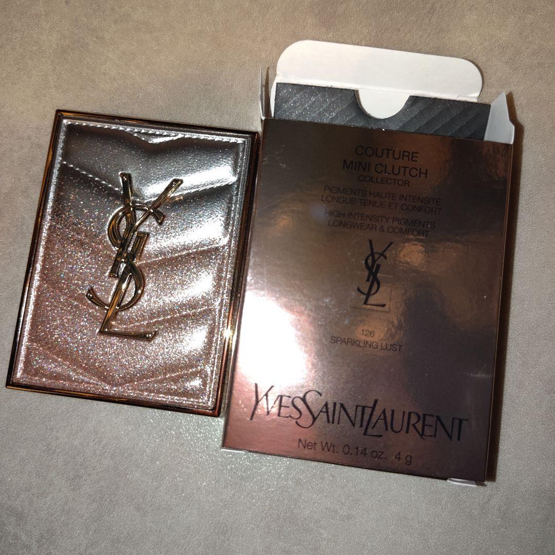 美品☆ イヴサンローラン クチュールミニクラッチ 126 スパークリングラスト