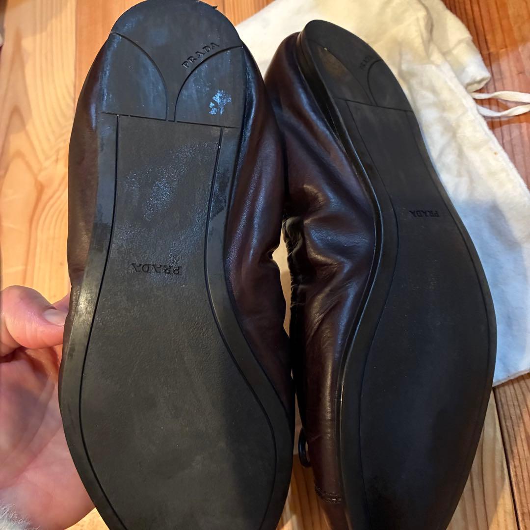 PRADA ブラック フラットシューズ　36 1/2