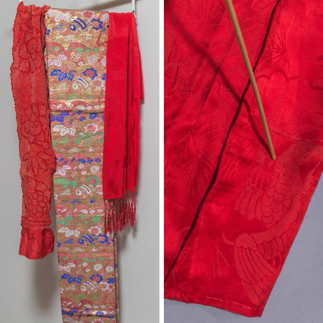 a*a様 【七五三 7歳】正絹・ビンテージ・晴着フルセット・水色～茜色・蝶々・美