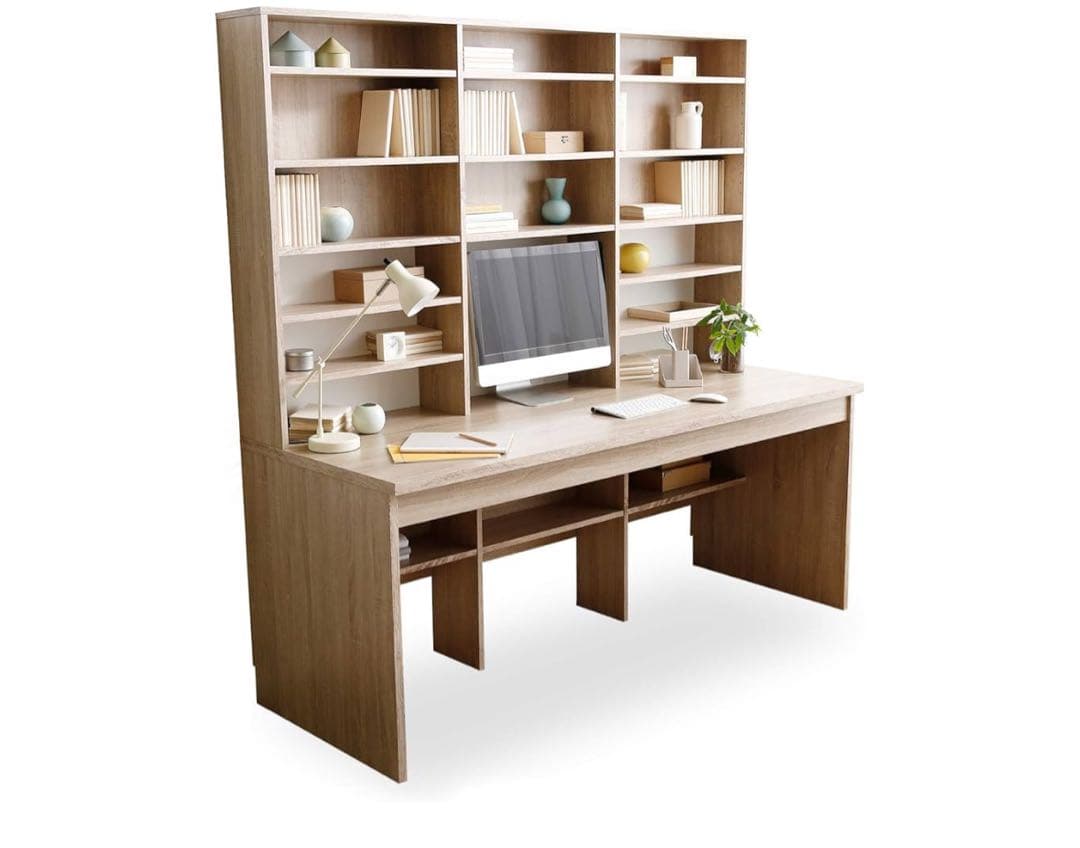 大容量本棚付きパソコンデスク