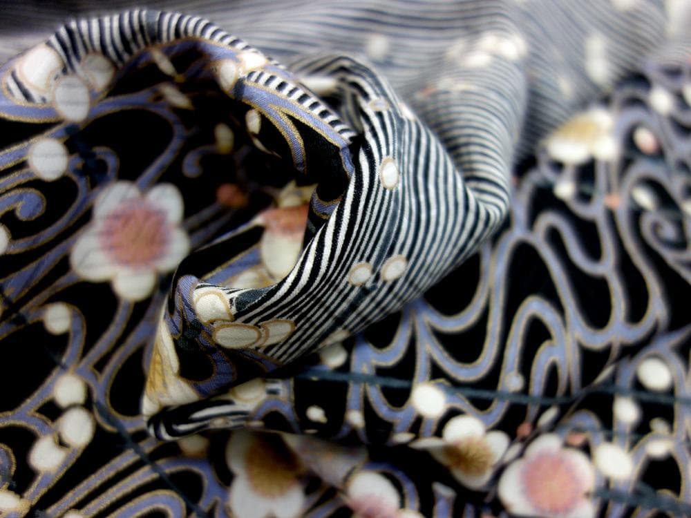 【SALE30%OFF】shimako未使用美品 訪問着 縞に梅模様