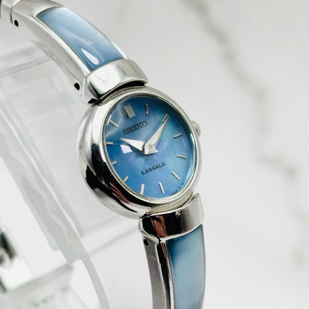 希少✨ SEIKO セイコー ラサール ブルー シェル文字盤 腕時計 レディース