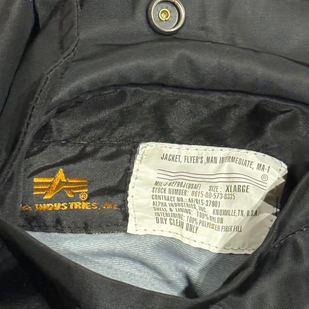 美品 ALPHA INDUSTRIES MA-1 フライトジャケット XL 黒