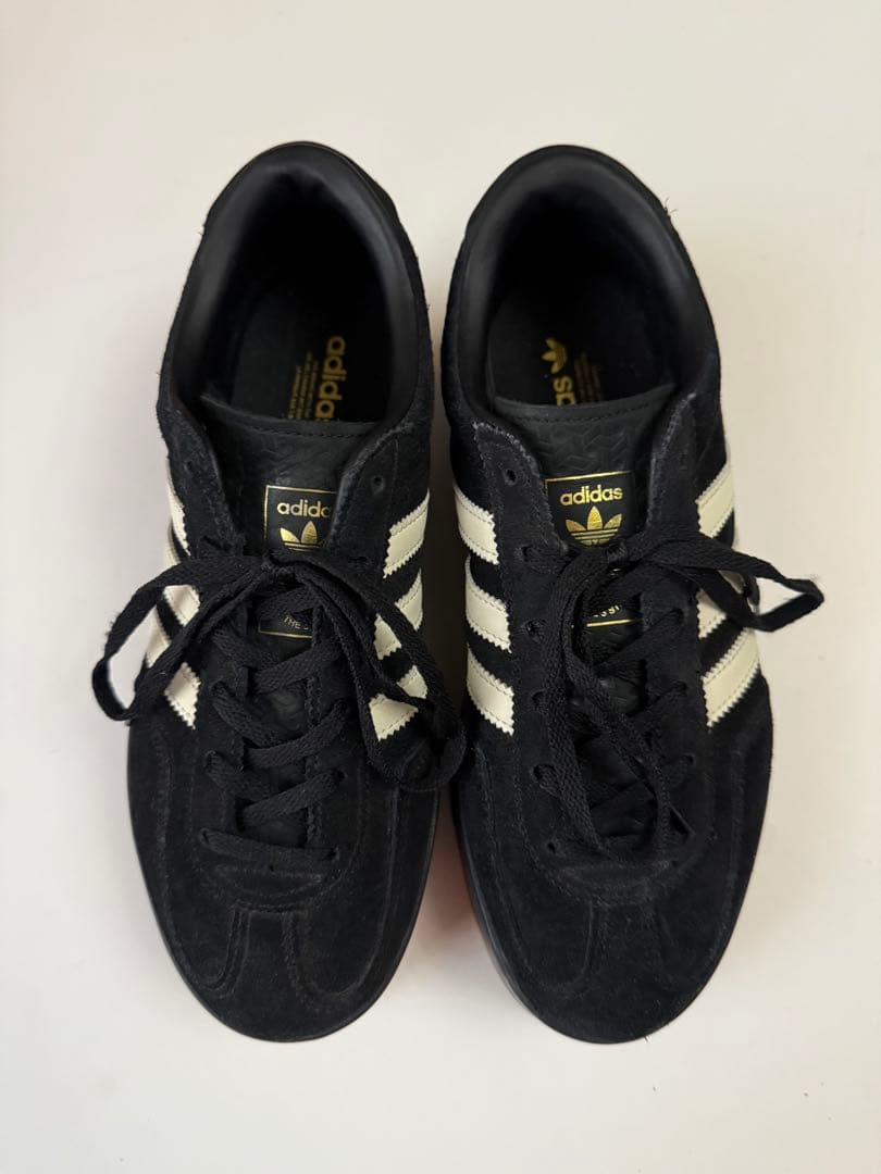 【美品】adidas ガゼル スタック スニーカー 24cm 黒 厚底