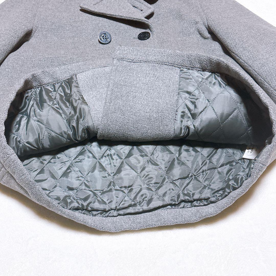 美品 CHAPS Ralph Lauren メルトンウール Pコート グレー M