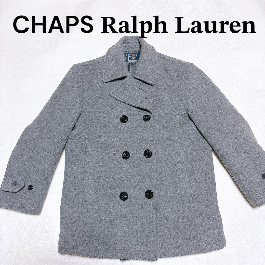 美品 CHAPS Ralph Lauren メルトンウール Pコート グレー M