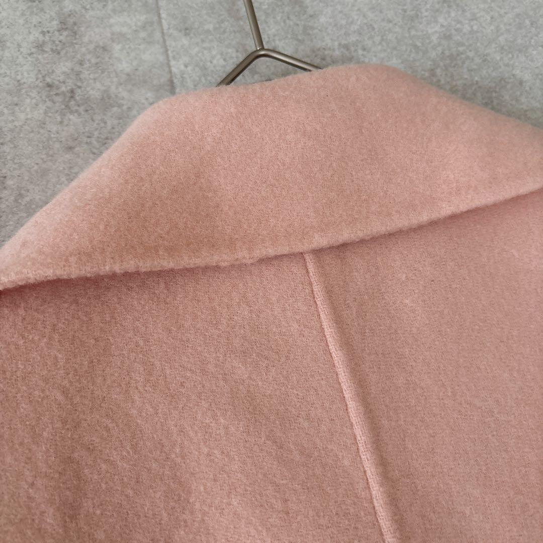 新品未使用品 ノーク ダブルロングリバーコート ピンク サイズ3