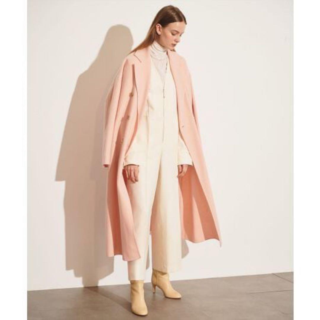 新品未使用品 ノーク ダブルロングリバーコート ピンク サイズ3