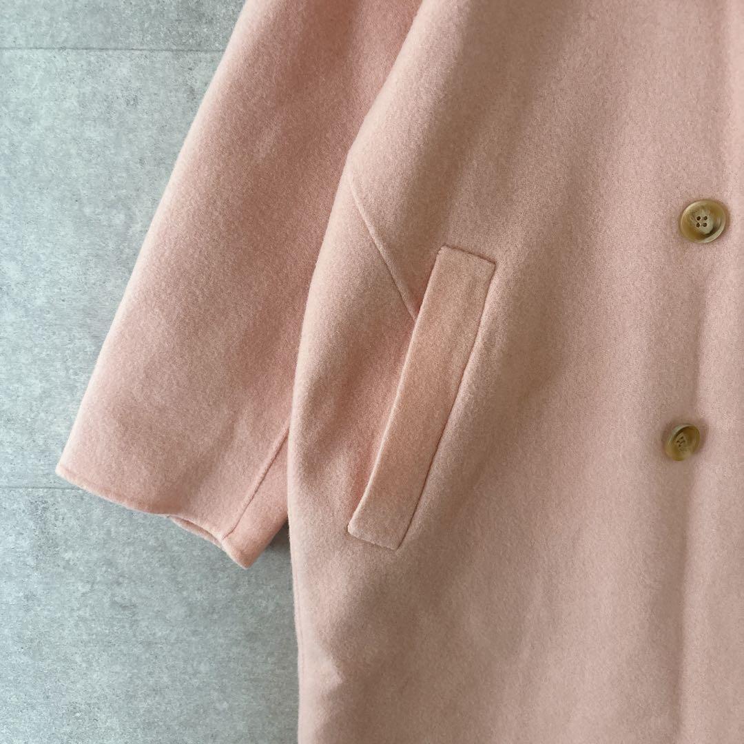 新品未使用品 ノーク ダブルロングリバーコート ピンク サイズ3