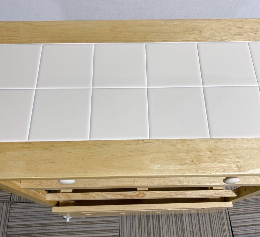 シーチキン タイルトップ キッチンワゴン キャスター付 ㈱ヤマソロ