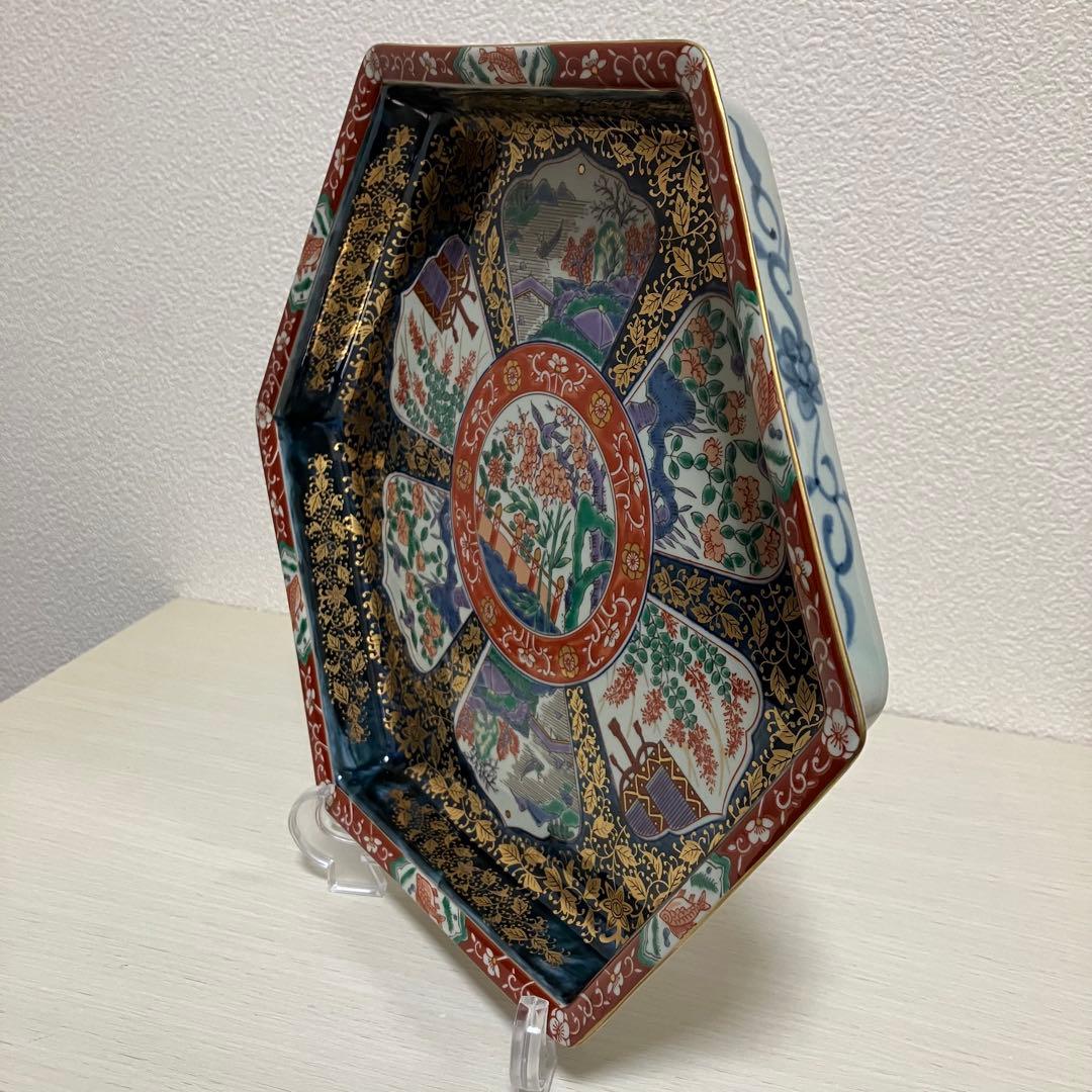 美品 林九郎窯 波佐見焼 六角盛皿