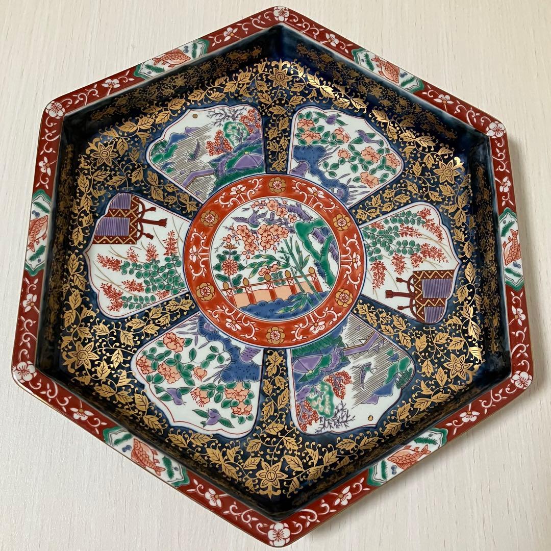 美品 林九郎窯 波佐見焼 六角盛皿