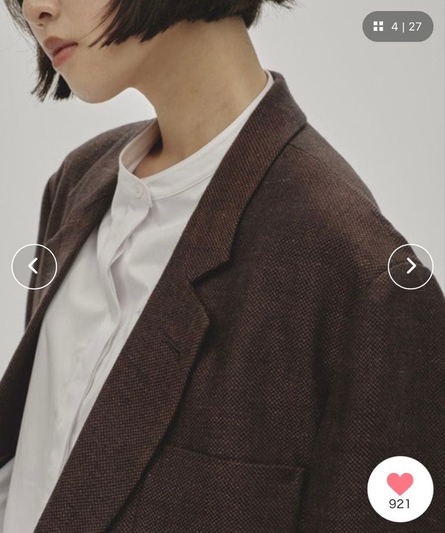 【TODAYFUL】ボーイフレンドリネンジャケットチョコ36