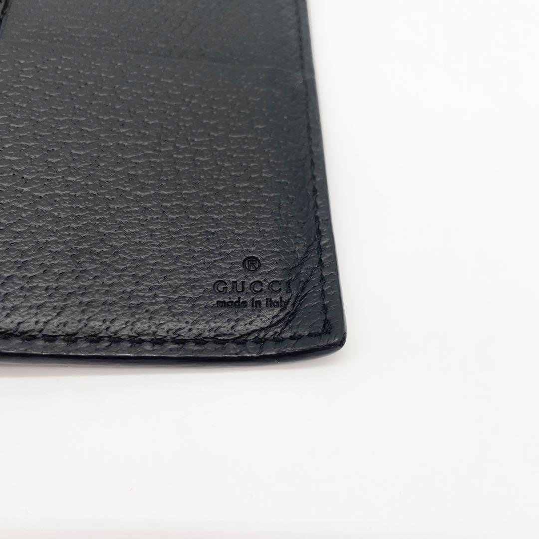 GUCCI マーモント　GGロゴ　長財布　レザー　ブラック