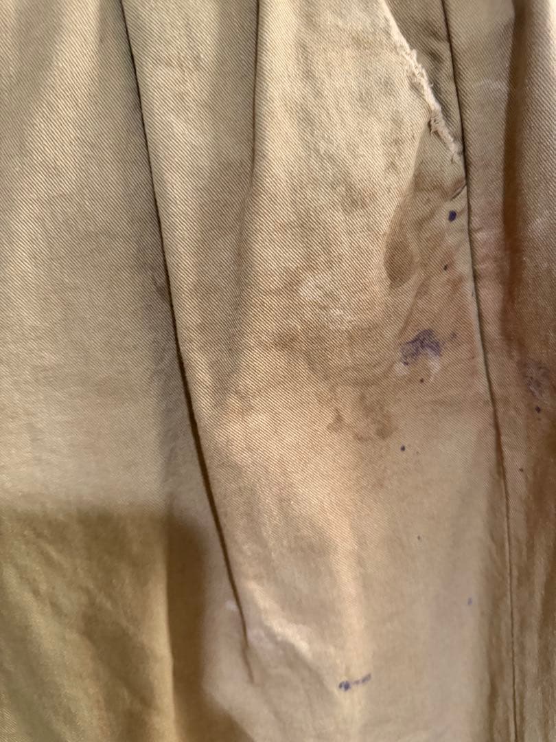 ancellm ペイントチノトラウザー ベージュ ペイント加工 サイズ2