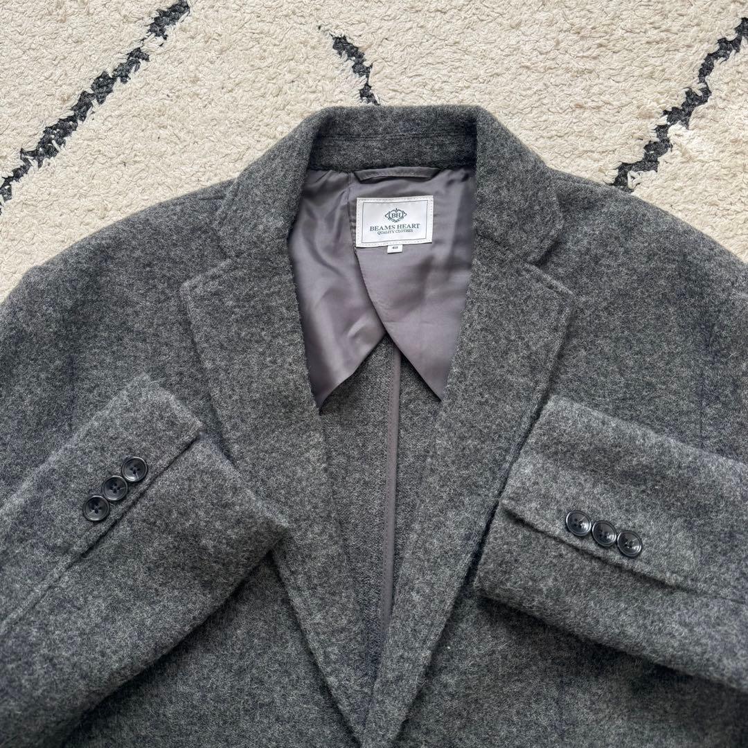 タグ付未使用　ビームスハート　MOON ツイード　テーラードジャケット　グレー