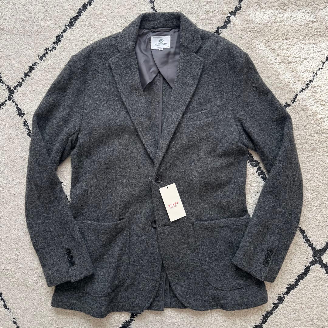 タグ付未使用　ビームスハート　MOON ツイード　テーラードジャケット　グレー