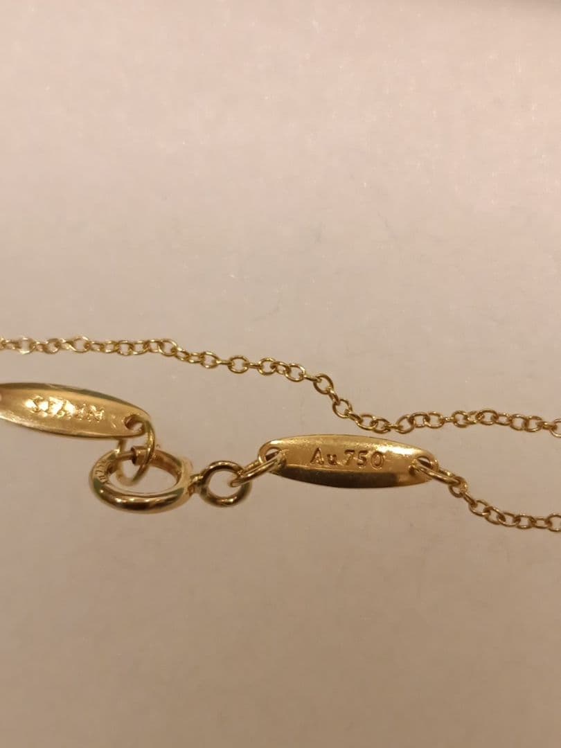 ティファニー ネックレスK18YG エルサペレッティ オープンハート7mm