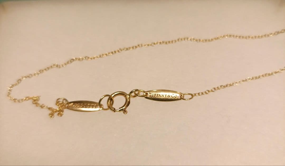 ティファニー ネックレスK18YG エルサペレッティ オープンハート7mm