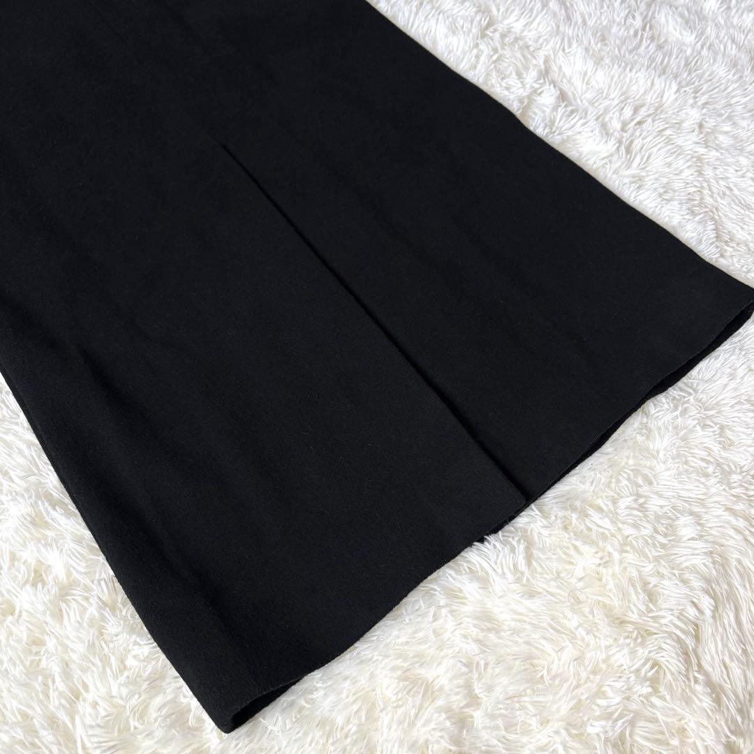 バーバリー カシミヤ混 ダブルチェスターコート ロング マキシ丈 ブラック L