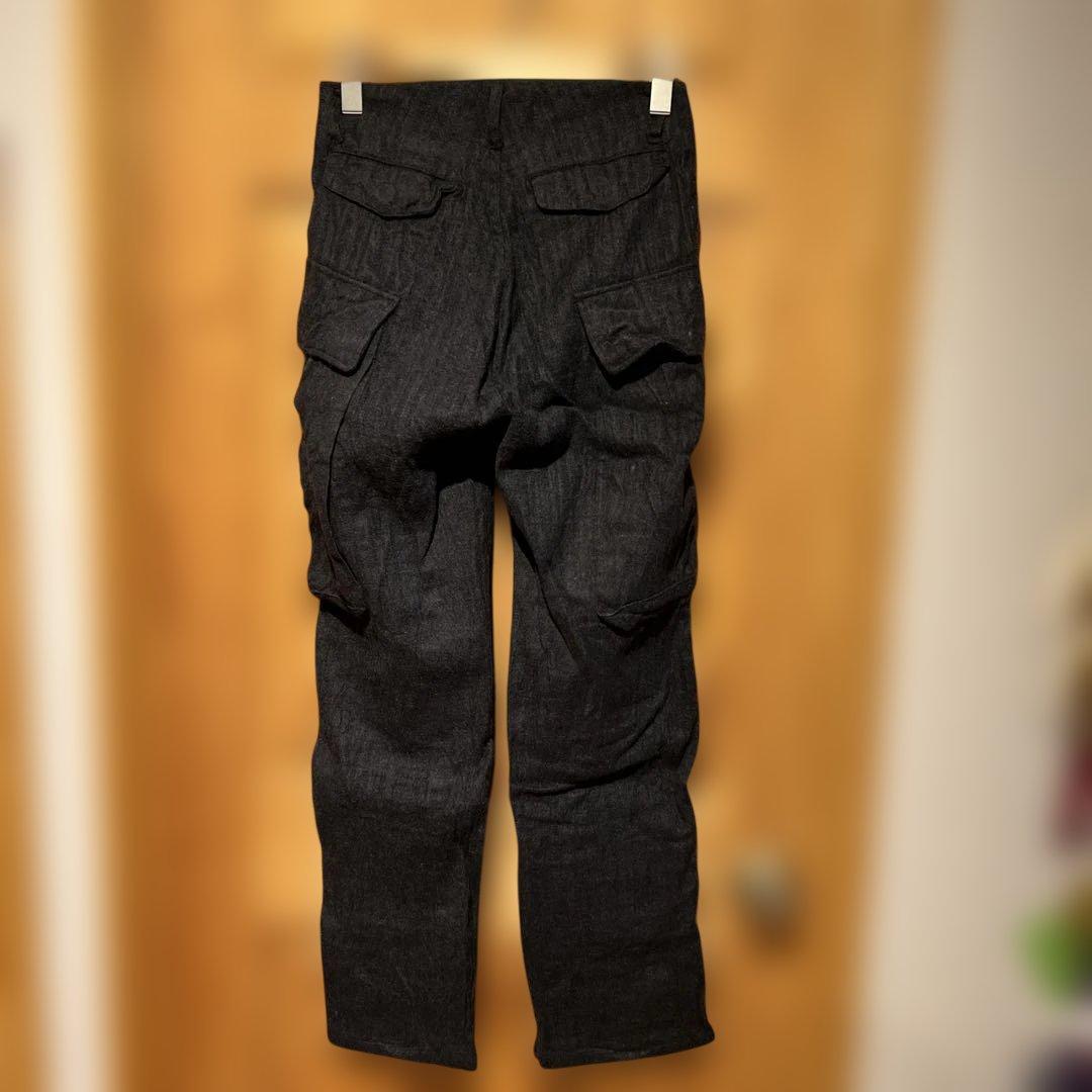 JULIUSユリウス カーゴパンツ チャコールグレーシャギーアンゴラサイズ0