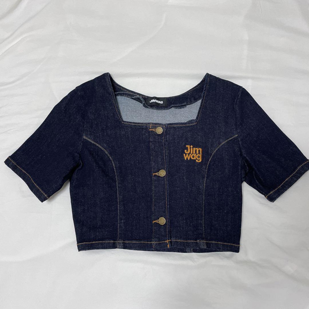 JIMWAG 平成フラミンゴ デニム ジャケット ボートネック ニット