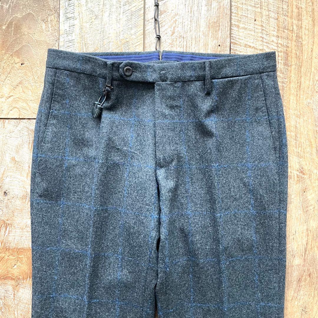 【新品同様】INCOTEX SUPER100'S ウール スラックスパンツ 46