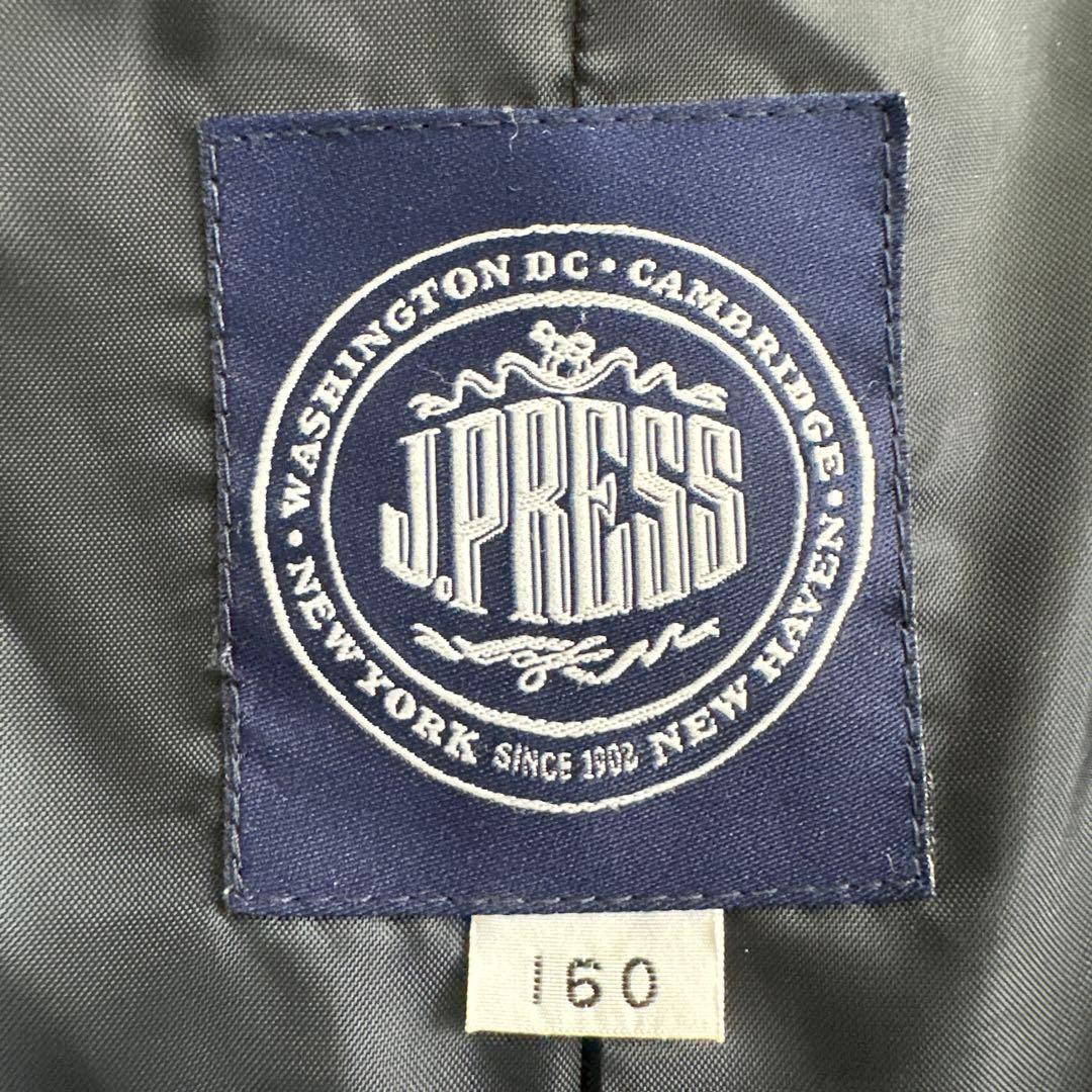 J.PRESS フード付き　ダッフルコート 160 ウール・カシミア混　濃紺