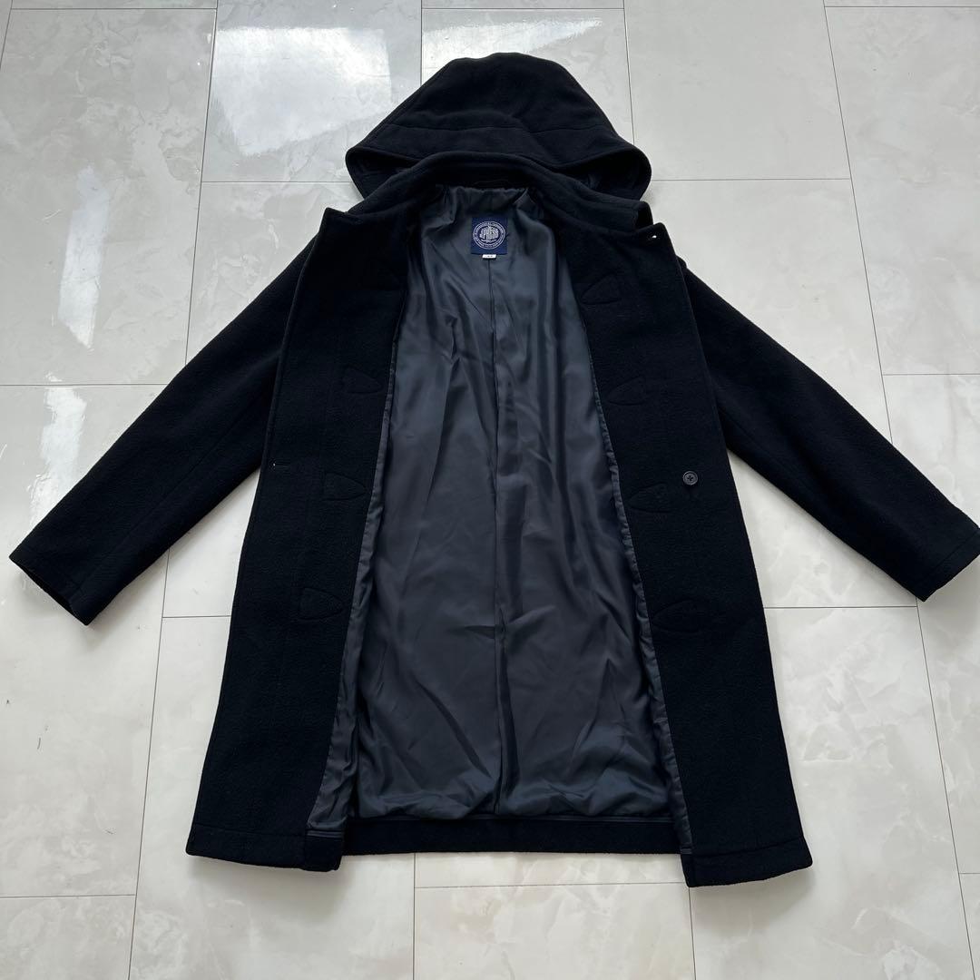 J.PRESS フード付き　ダッフルコート 160 ウール・カシミア混　濃紺