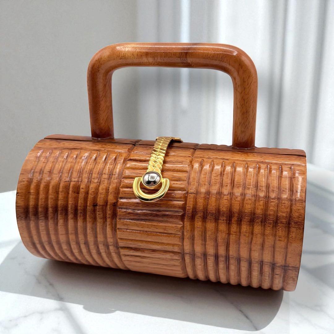 TIMMY WOODS ウッドバッグ バレルシェイプ 木製 保存袋 カード付