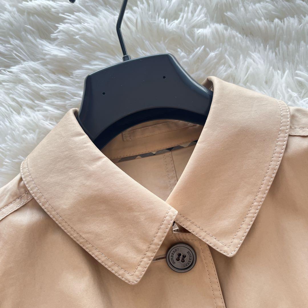 大きいサイズ　美品　バーバリー　撥水加工ハーフコート　ノバチェック　ベルト