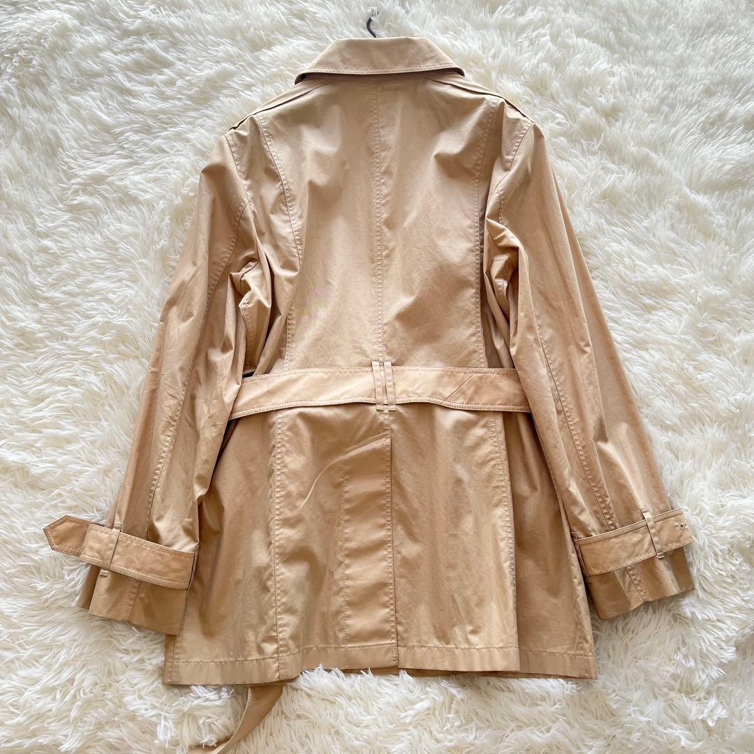 大きいサイズ　美品　バーバリー　撥水加工ハーフコート　ノバチェック　ベルト