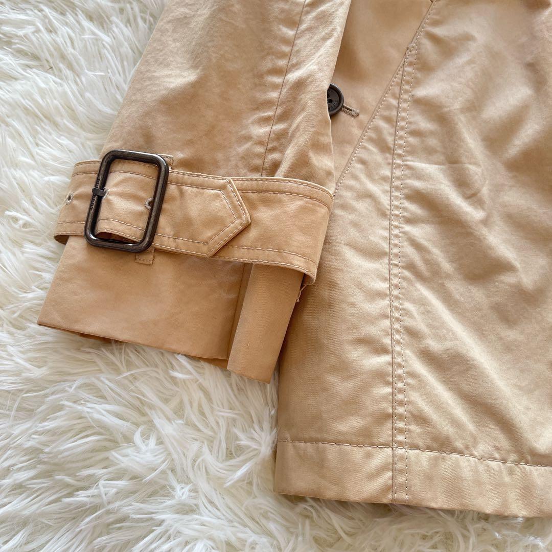 大きいサイズ　美品　バーバリー　撥水加工ハーフコート　ノバチェック　ベルト