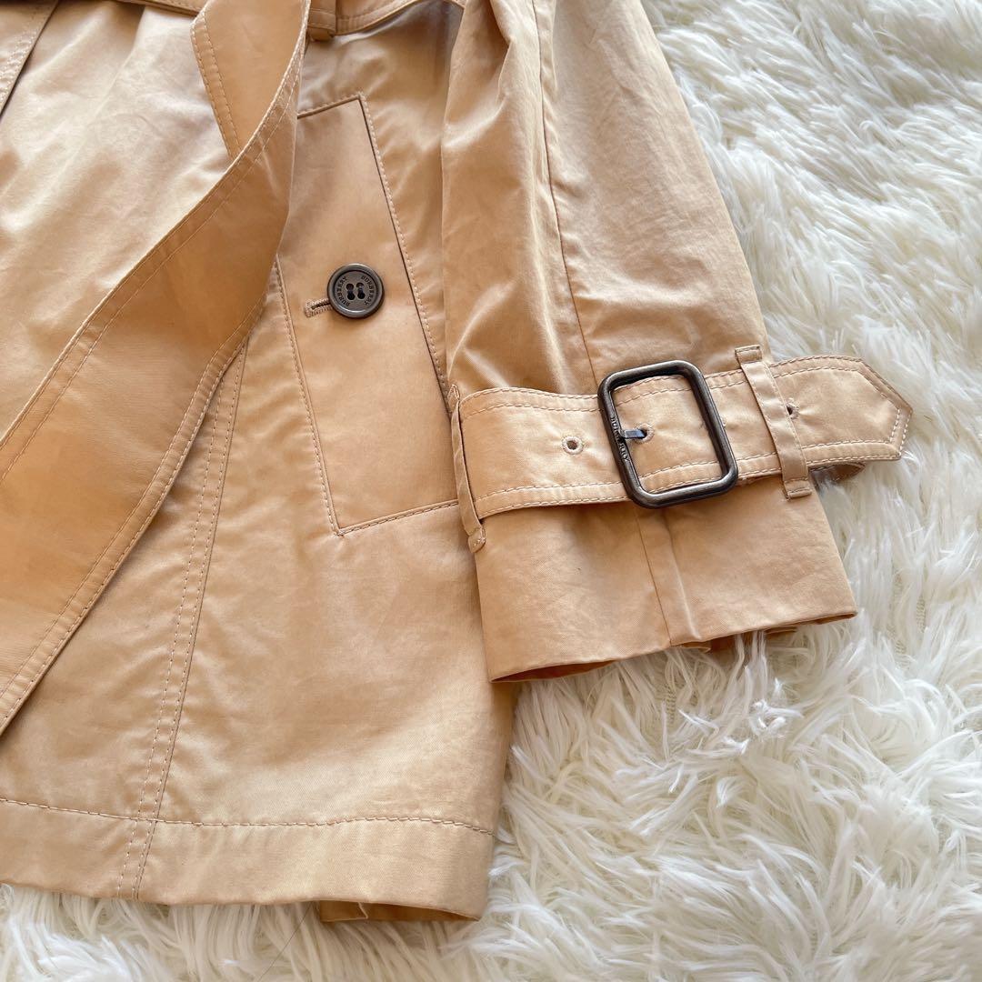 大きいサイズ　美品　バーバリー　撥水加工ハーフコート　ノバチェック　ベルト