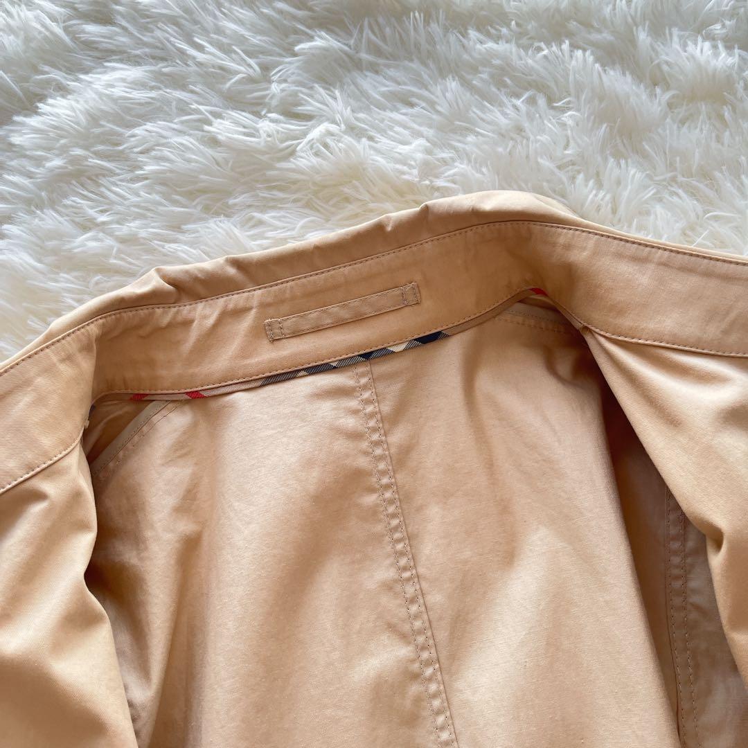 大きいサイズ　美品　バーバリー　撥水加工ハーフコート　ノバチェック　ベルト