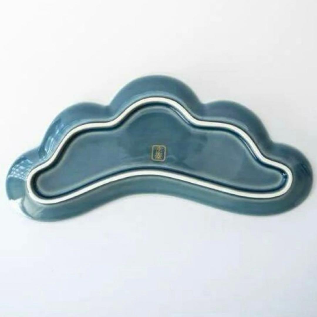 【新品】【大人気】有田焼幸楽窯　錦青純釉銀松葉形前菜皿　縁起物