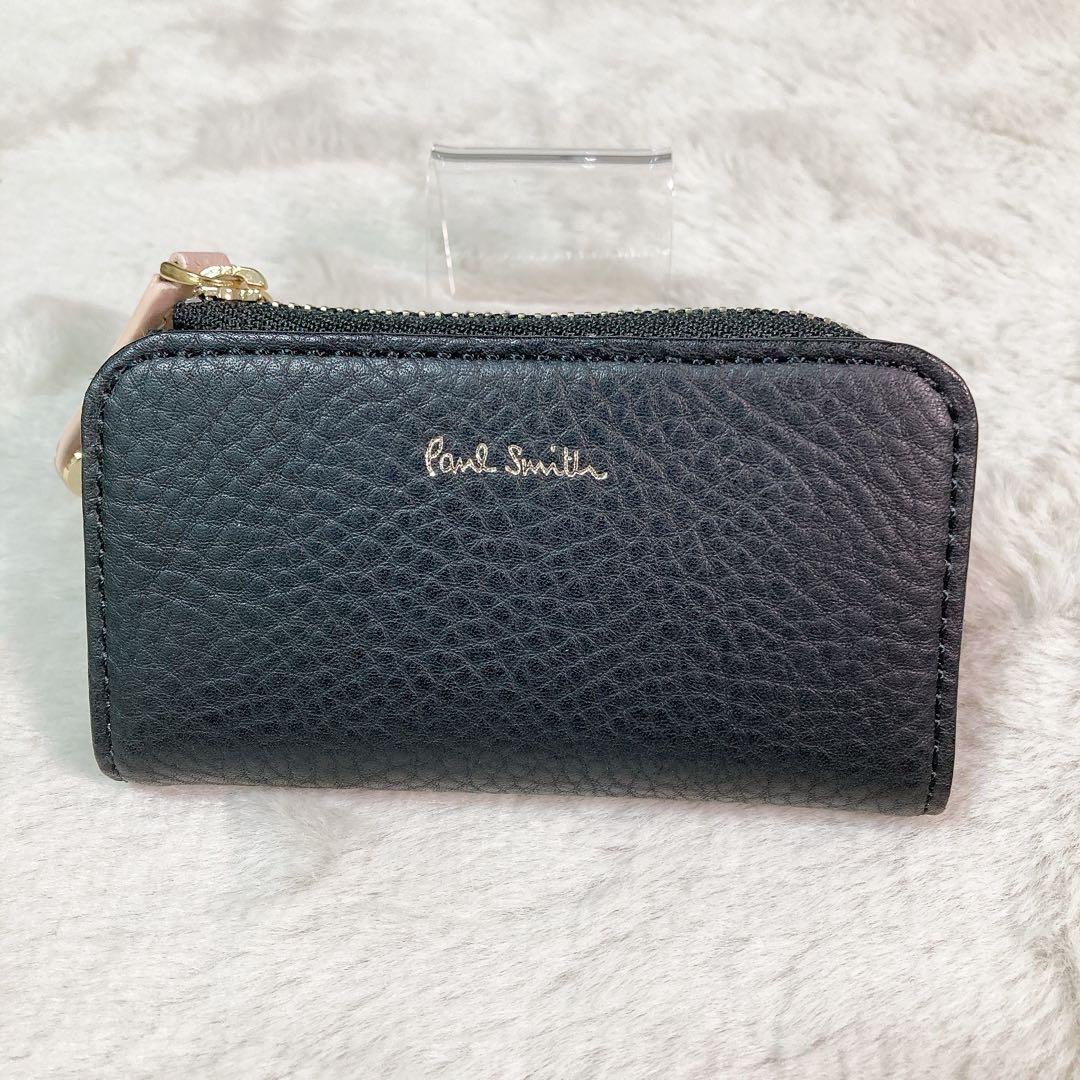 【新品】ポールスミス キーケース 4連 ケース レザー ハートプル BK