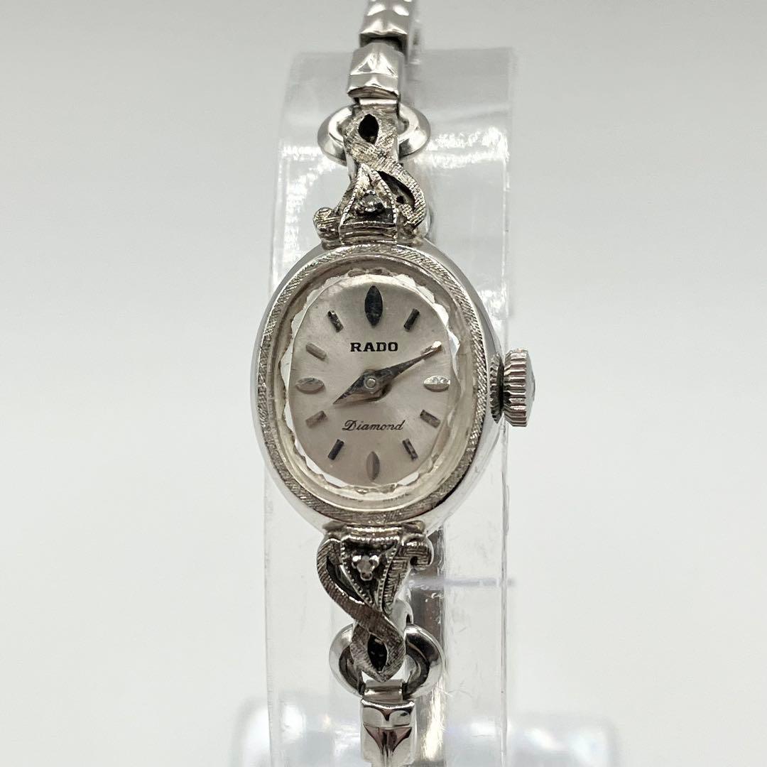 稼働良品　RADO ラドー　ダイヤモンド　手巻き　腕時計　レディース　シルバー