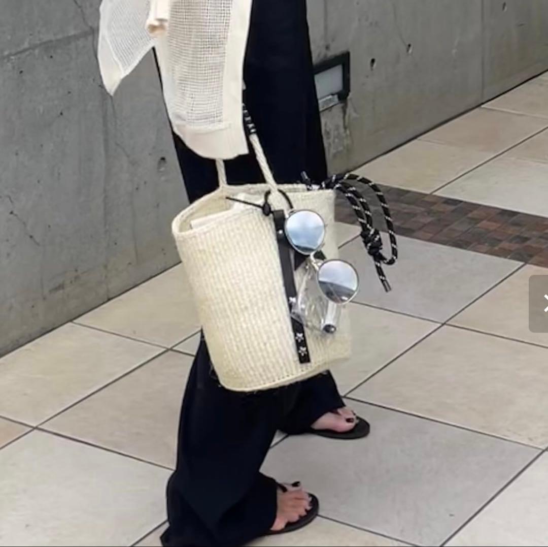 meong blue OVAL kago bag バケツ型かごバッグ