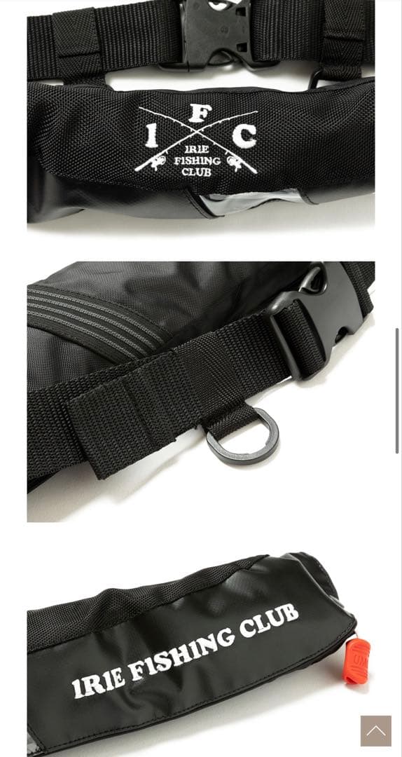 IRIE FISHING CLUB ライフジャケット ブラック 膨張式PFD