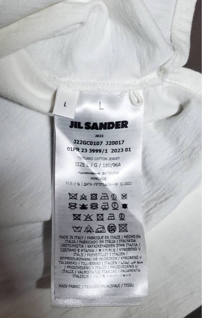 新品未使用 JIL SANDER VネックTシャツ ホワイト L ジルサンダー