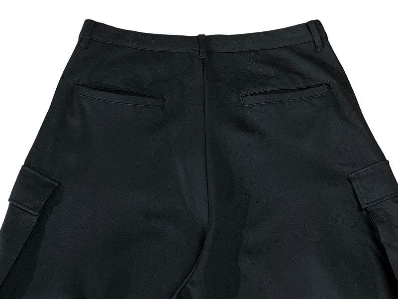 美品 23SS グラム クロップド サルエル カーゴ パンツ 黒 ブラック L