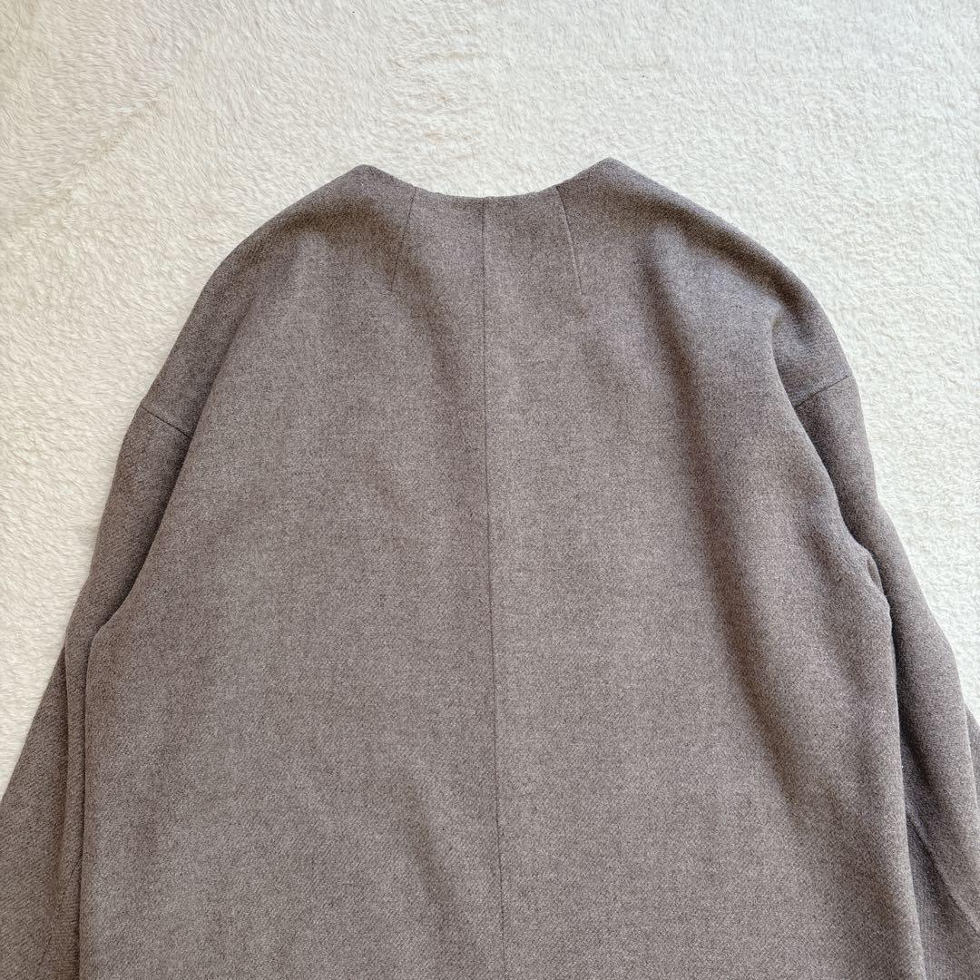 ✨美品✨自由区　MANTECO ノーカラー　ロングコート　リバーコート