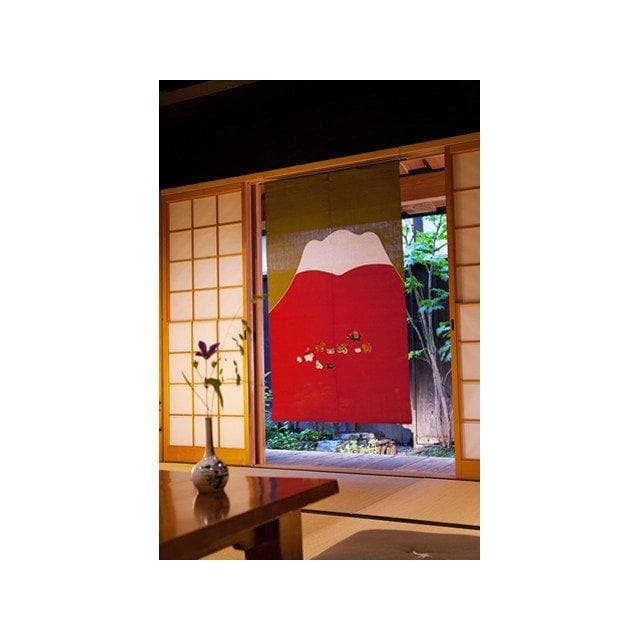 福猫　赤富士十二支　　職人が創る本物志向のれん麻100％の高級品です！